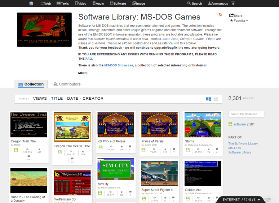 [특집] Software Library MSDOS Games 리뷰 개드립
